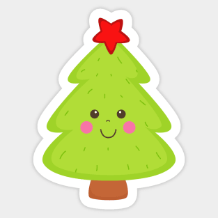 Cute Christmas Tree Boys Girls Men Women Sticker